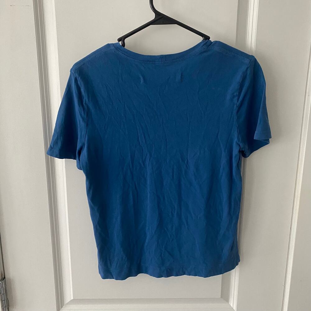 Raquel Allegra Women's T Shirt size 0 Tie Dye Peace T Shirt Blue White - Picture 6 of 14